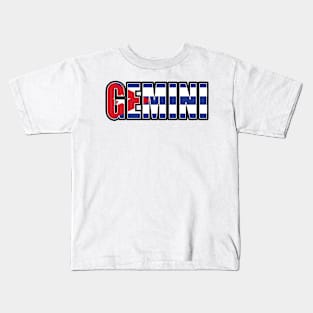 Gemini Cuban Horoscope Heritage DNA Flag Kids T-Shirt